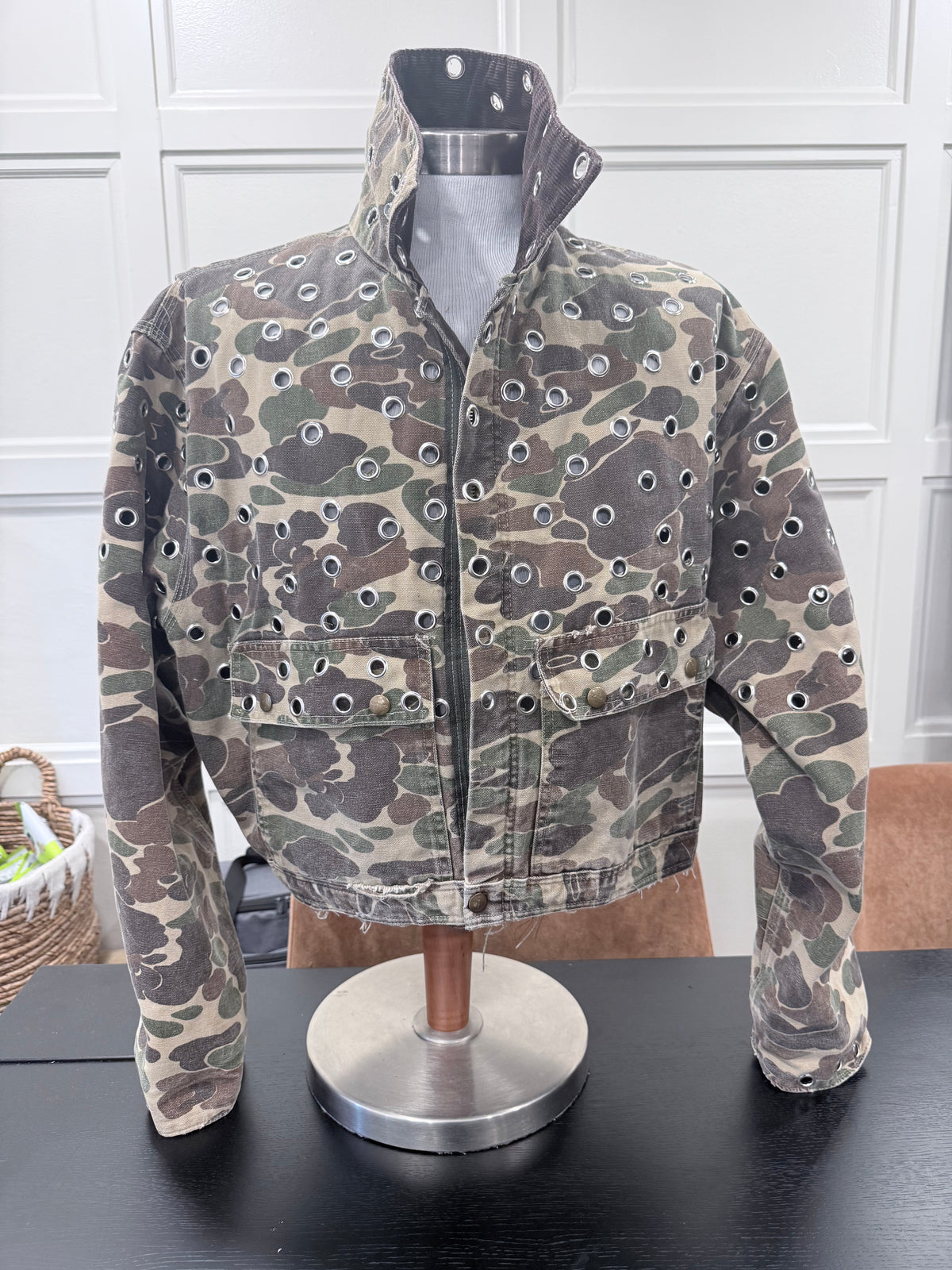 Vintage Carhartt Cropped Jacket | Camo | X-Large | One of One