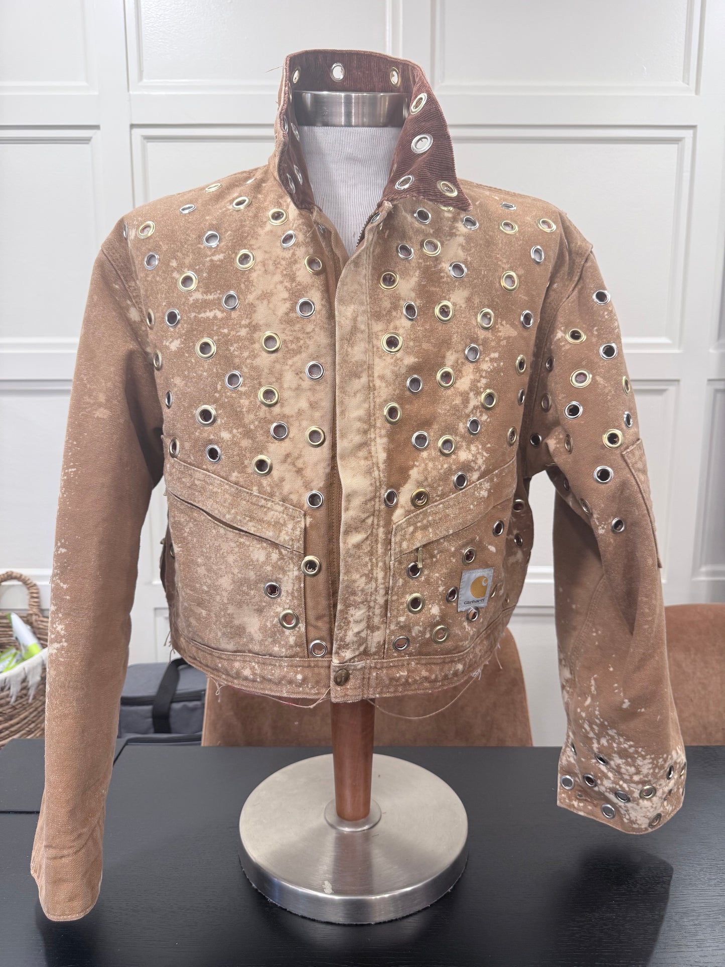 Vintage Carhartt Cropped Jacket | Brown w/mix metal grommets | X-Large | One of One