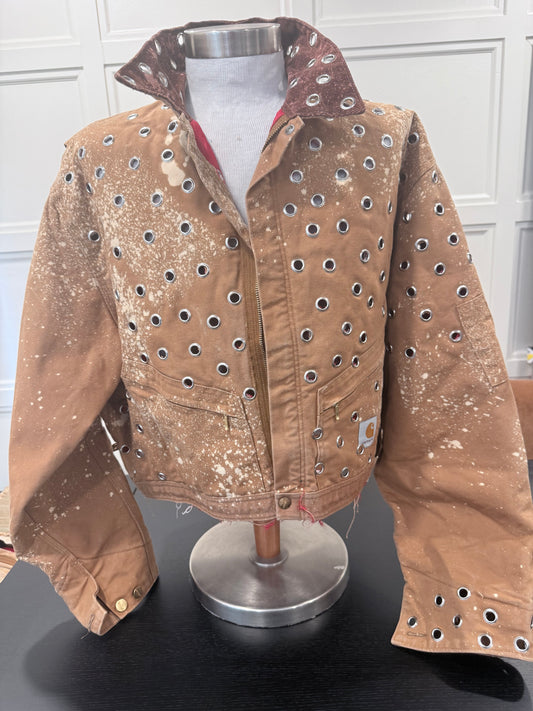 Vintage Carhartt Cropped Jacket | Brown w/mix metal grommets | 2X-Large | One of One